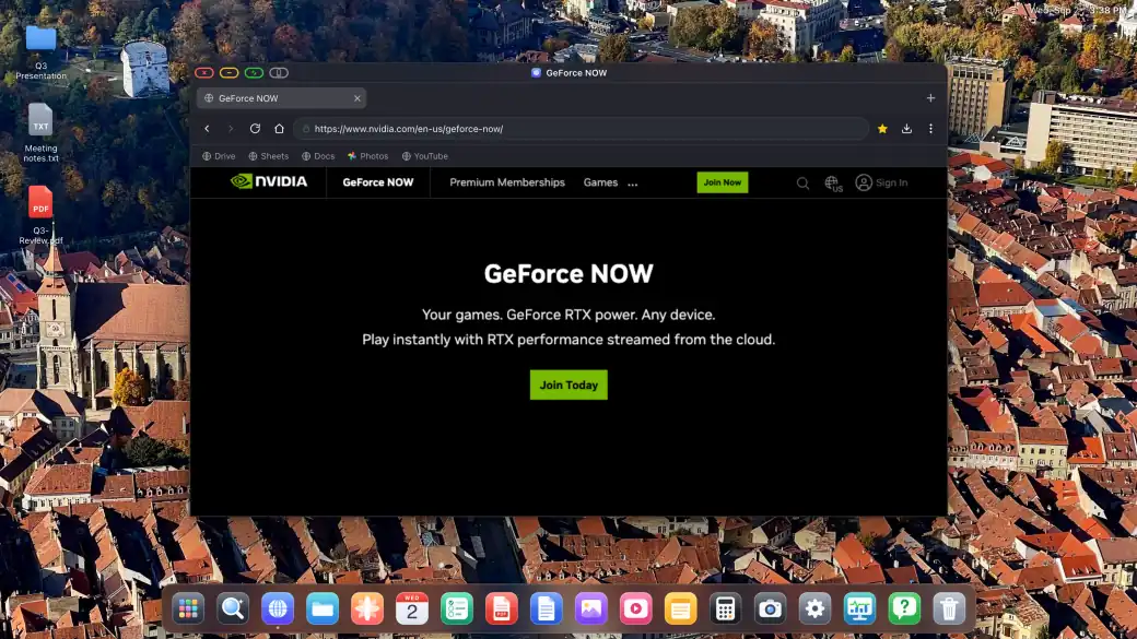 XeOS on an external display: gaming geforce