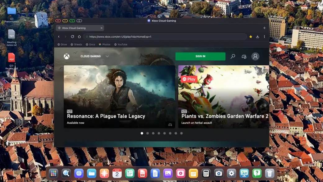 XeOS on an external display: gaming xbox