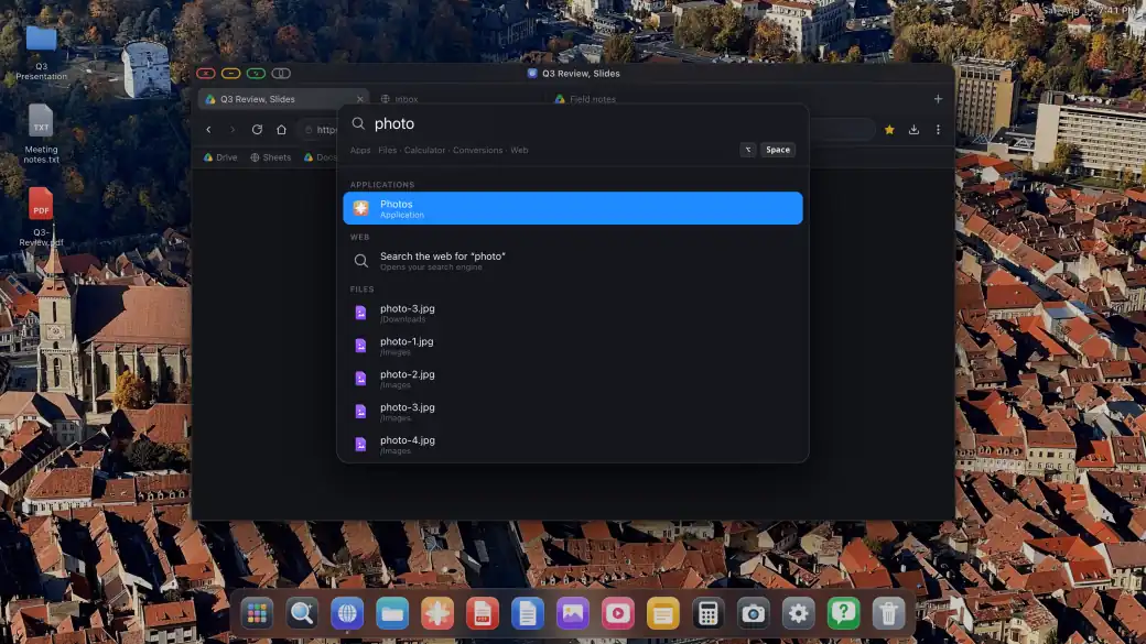 XeOS on an external display: spotlight