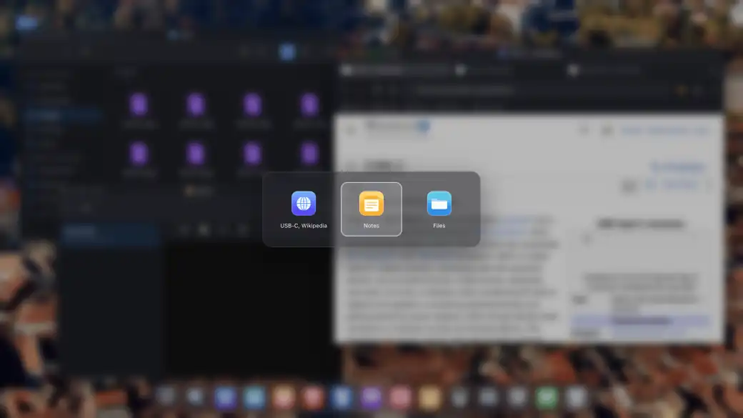 XeOS on an external display: windows switcher